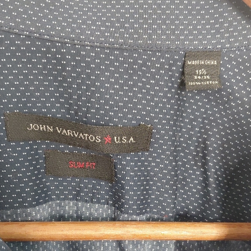 John Varvatos Dark Teal Casual Button Down Shirt - Picture 5 of 6